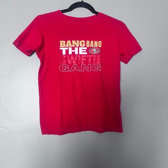✨San Francisco 49ers Swiftie Gang T-Shirt Bang Bang Niners Graphic Tee Youth Lg - Picture 1 of 4
